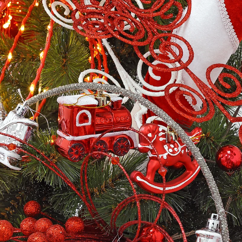 Set 3 Ornamentos Trineos Rojo 7 cm