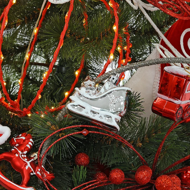 Set 3 Ornamentos Trineos Plata 7 cm
