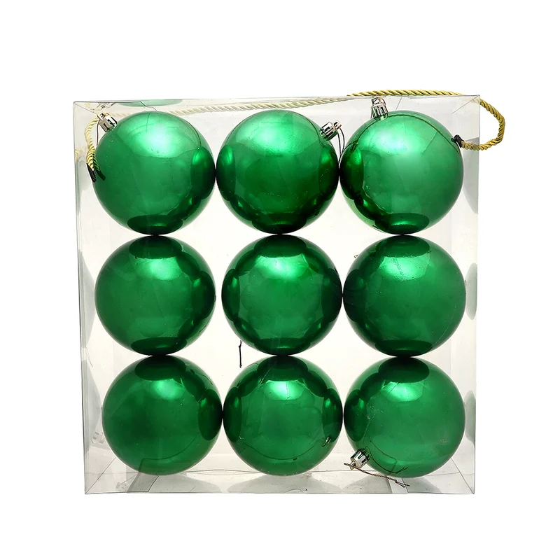 Set 9 Esferas Verde Aperlado 10 cm