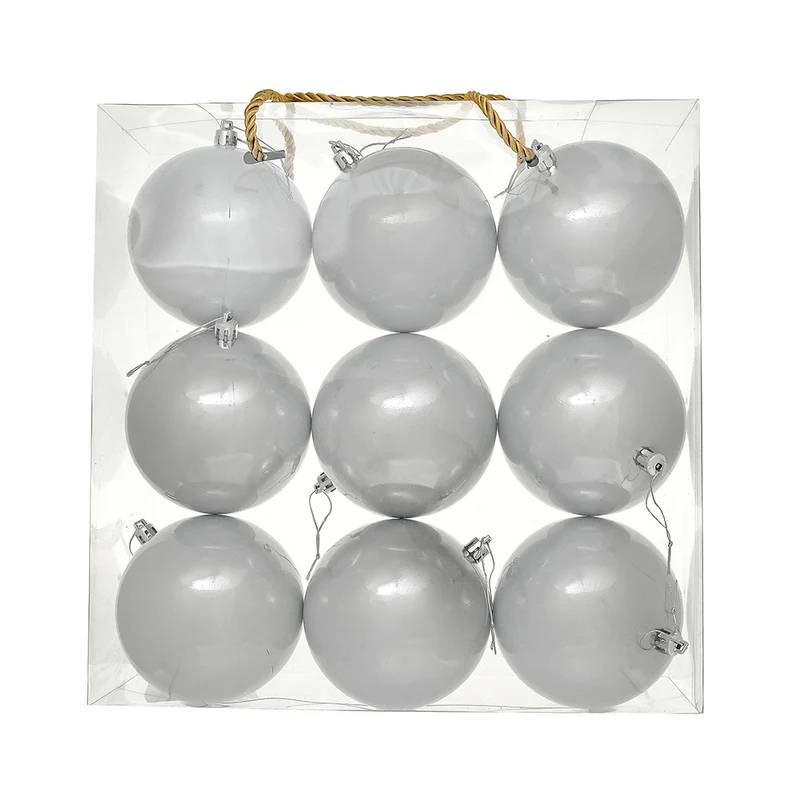 Set 9 Esferas Blanco Aperlado 10 cm