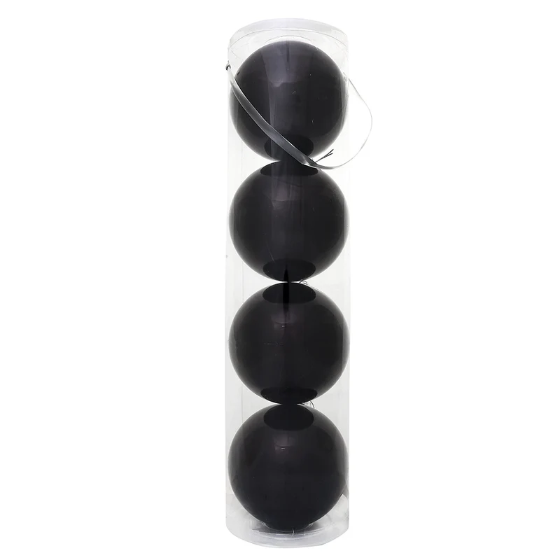 Set 4 Esferas Negro Brillante 15 cm