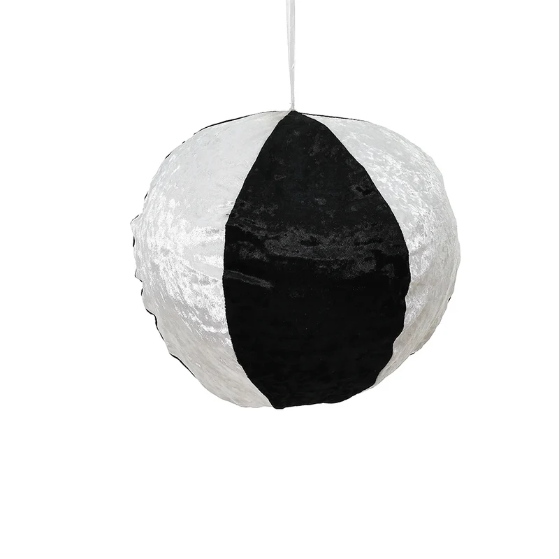 CX24014B Ornamento Puff Colapsable Negro y Blanco 40 cm.