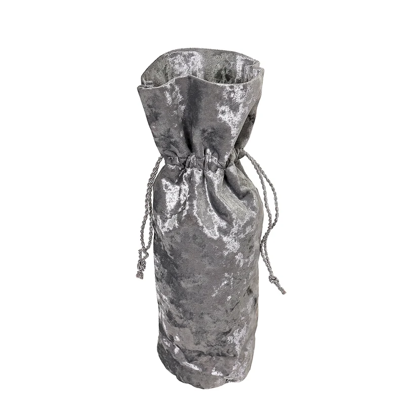 CX2423P Cubre Botella Terciopelo Plata 38 cm.