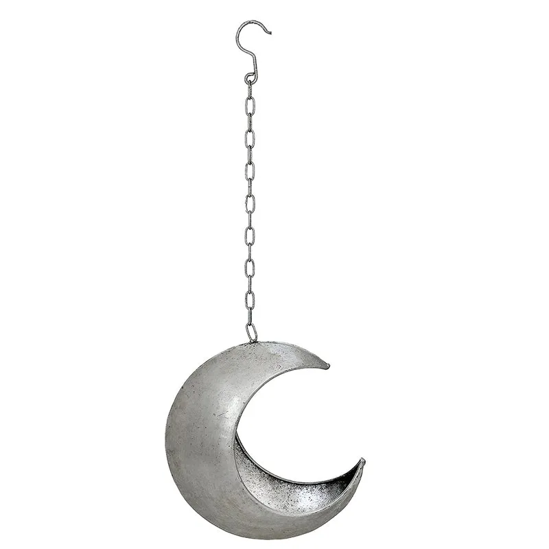 MQ6693P Ornamento Luna Metal Plata 23cm.