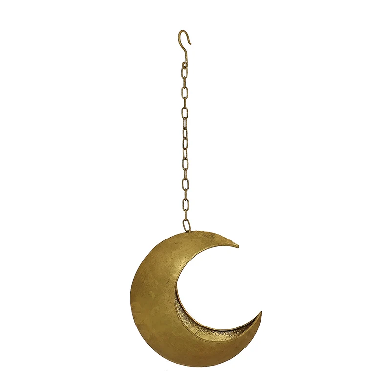 MQ6693O Ornamento Luna Metal Oro 23cm.