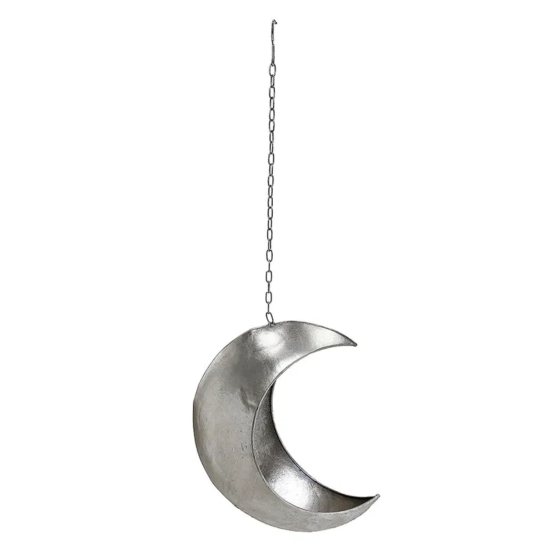 MQ6691P Ornamento Luna Metal Plata 37cm.