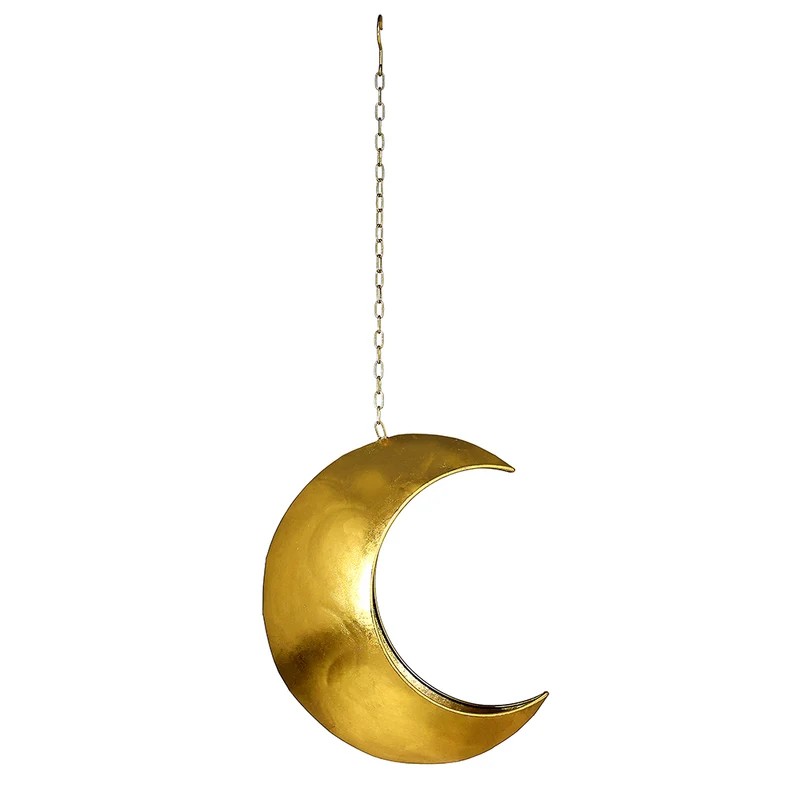 MQ6691O Ornamento Luna Metal Oro 37cm.