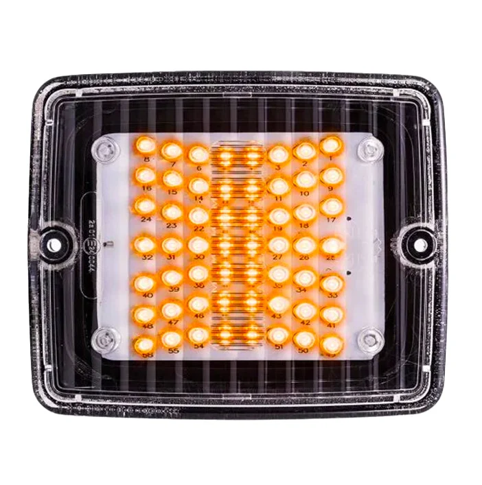 Luz indicadora LED rectangular Strands IZE con lente transparente