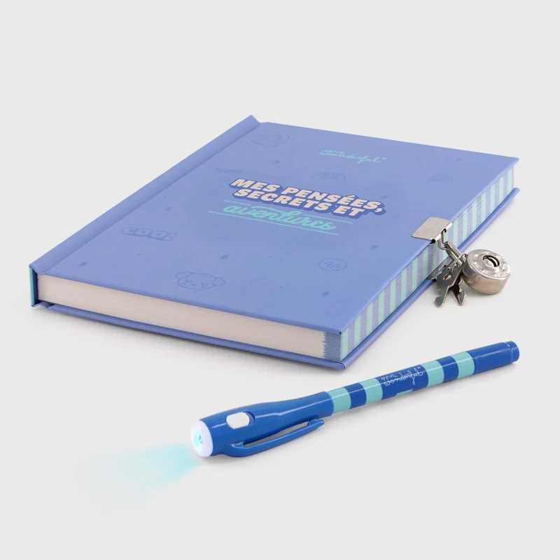 Journal intime + stylo à encre normale et invisible - Mes pensées, secrets et aventures