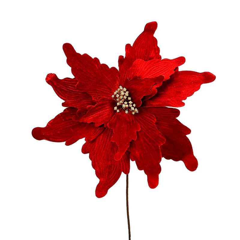 XH244G Nochebuena Espiral Terciopelo Rojo Grande 41(Dx48(A) Cm.