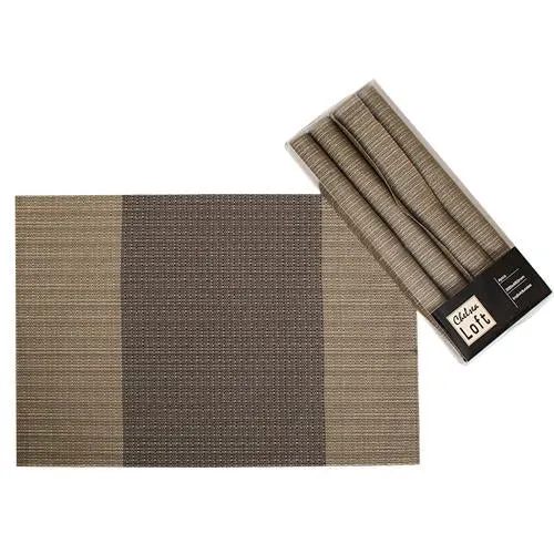 HH17OC Set 4 Individuales Loft Oxford Caf√© 30x45 cm .
