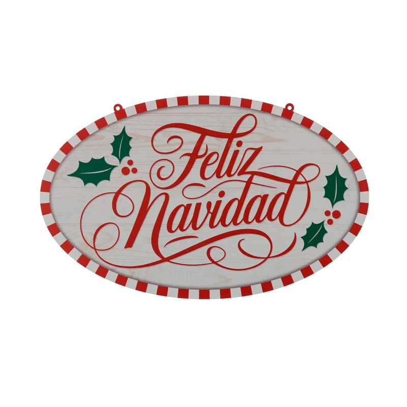 Art.13211 Letrero Feliz Navidad Ovalo 22x35cm 1pz