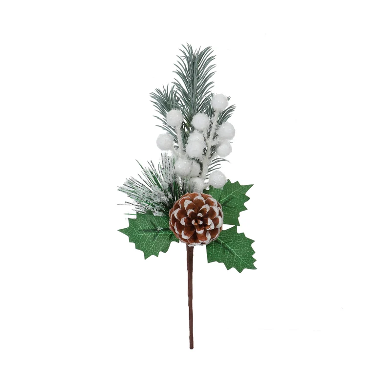 Art.12815 Pick Navidad Pompones/Piña 25cm 1pz