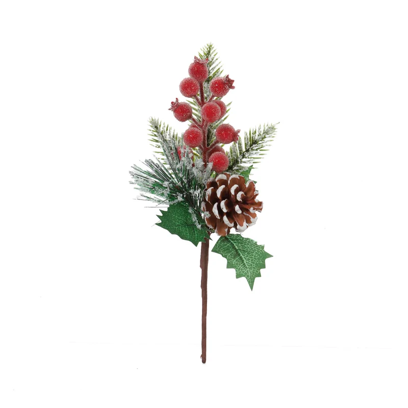 Art.12803 Pick Navidad Cereza/Piña Nevadas 26cm 1pz