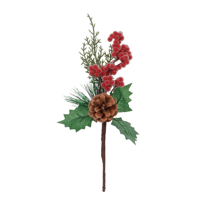 Art.12801 Pick Navidad Cereza Nevada/Piña 25cm 1pz