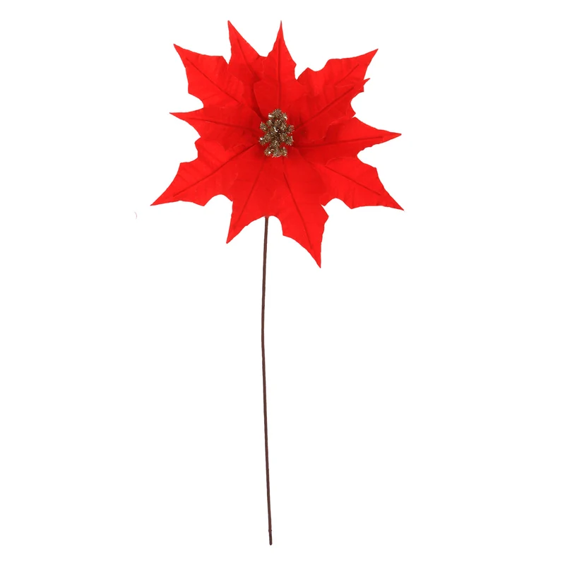 Art.12906 Nochebuena Terciopelo 11 Pétalos 60xD32cm 1pz