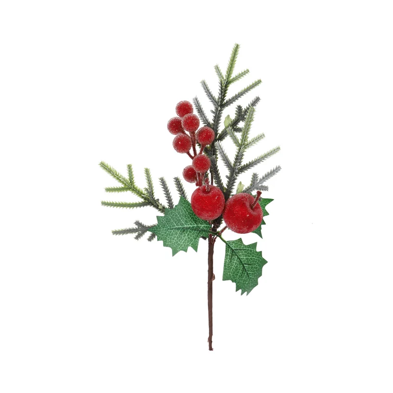 Art.12807 Pick Navidad Cereza/Manzana Nevada 25cm 1pz