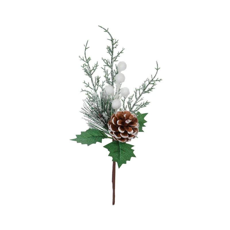 Art.12813 Pick Navidad Pompones/Piña 29cm 1pz