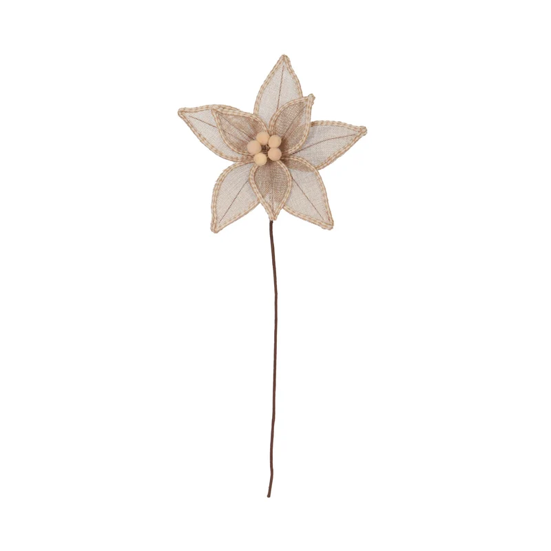Art.12762 Nochebuena Yute 8 Pétalos 51xD26cm 1pz