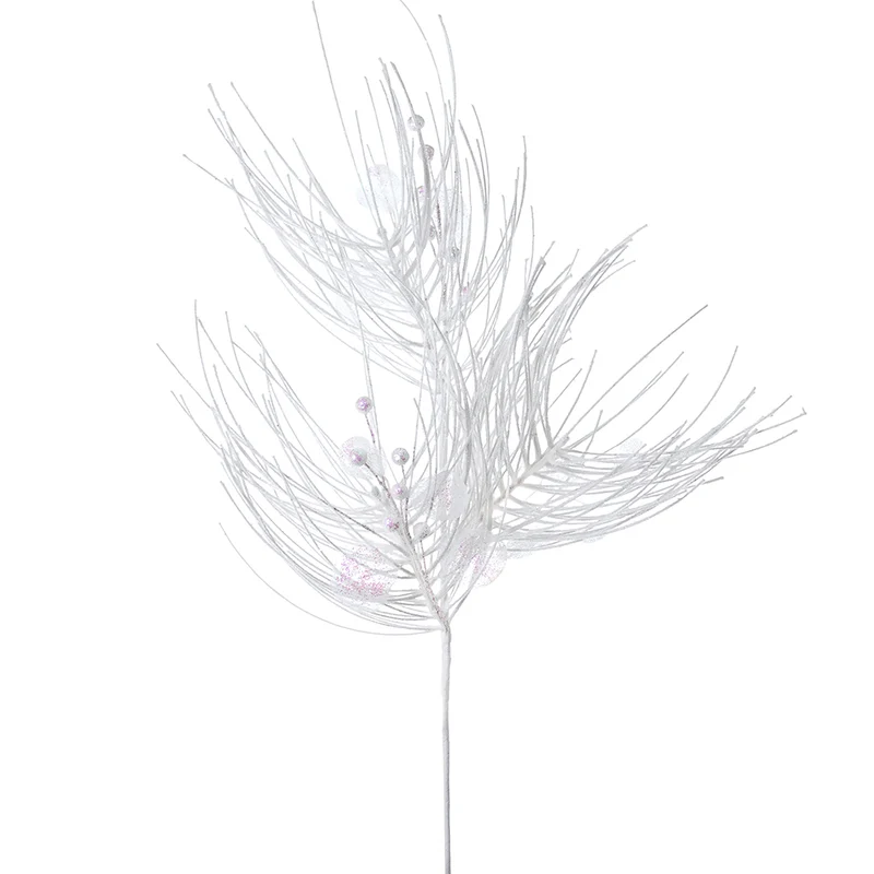 YS2429B Rama Follaje Winter Blanco 90 cm.