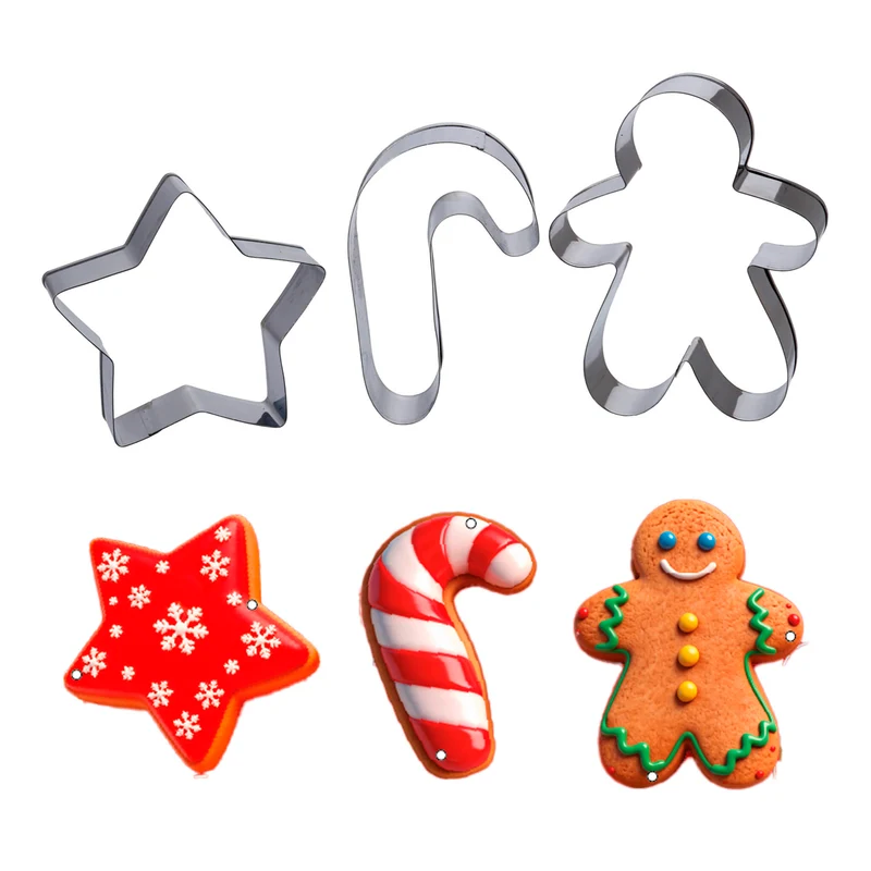 Art.12708 Set cortador Galleta Navidad 9x8x2.5cm (aprox) 3pz