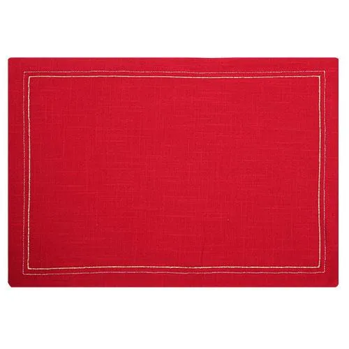HA2341O Individual Rojo c/Lineas Oro y Plata Reversible 35x50 cm.