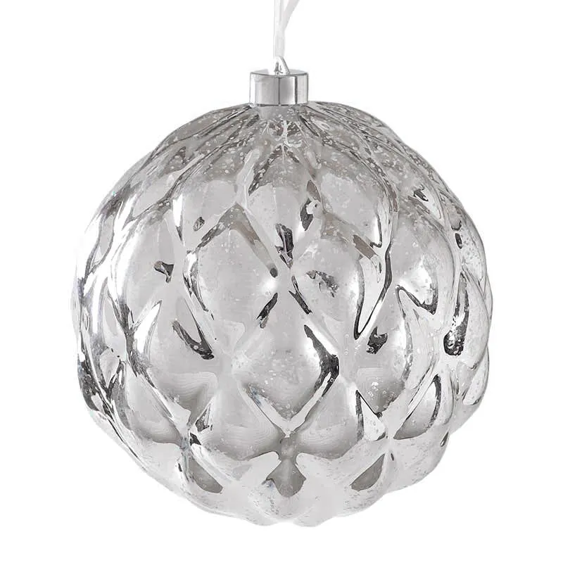 RJL195P Esfera Alcachofa Plata 20 cm .