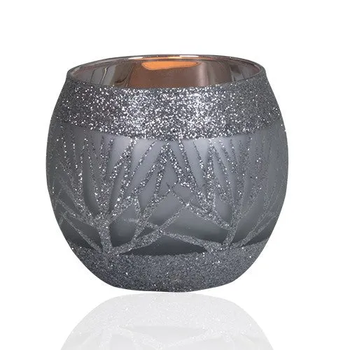 YQ434 Portacirio Sparkle Plata 8 cm .