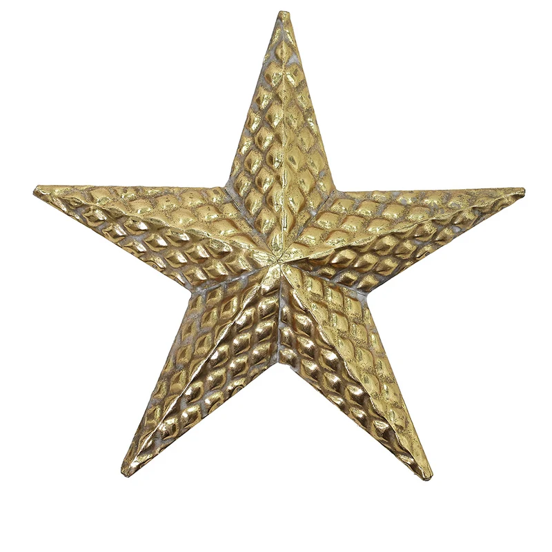 MQ8614OC Estrella Rombos Metal Oro Chica 37x34cm.