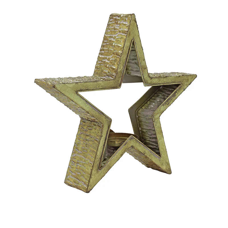 MQ6901OC Estrella Portacirio Metal Oro Chico 39x41cm.