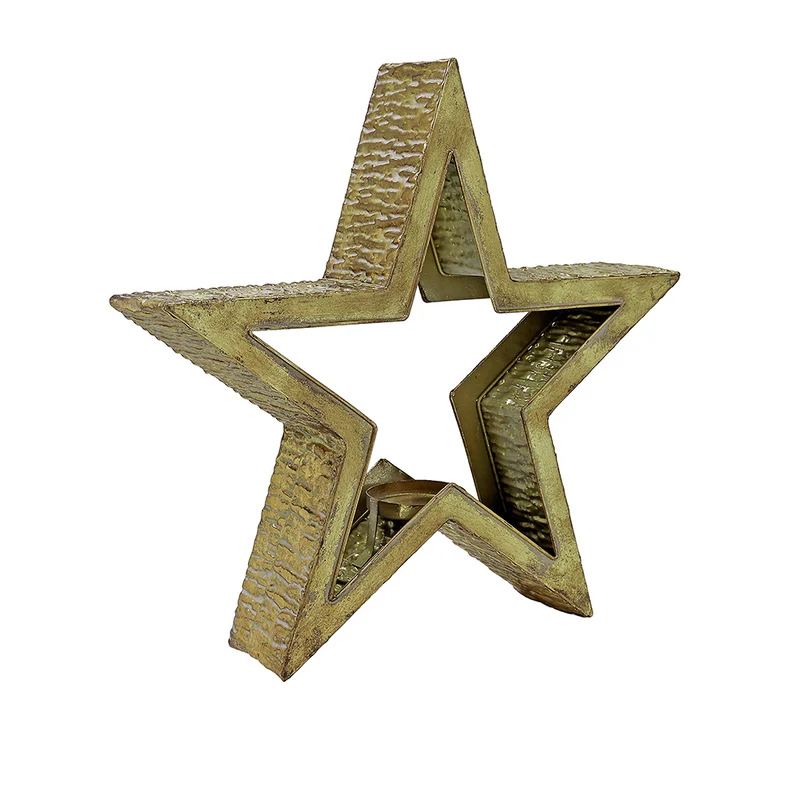 MQ6900OG Estrella Portacirio Metal Oro Grande 49x51cm.