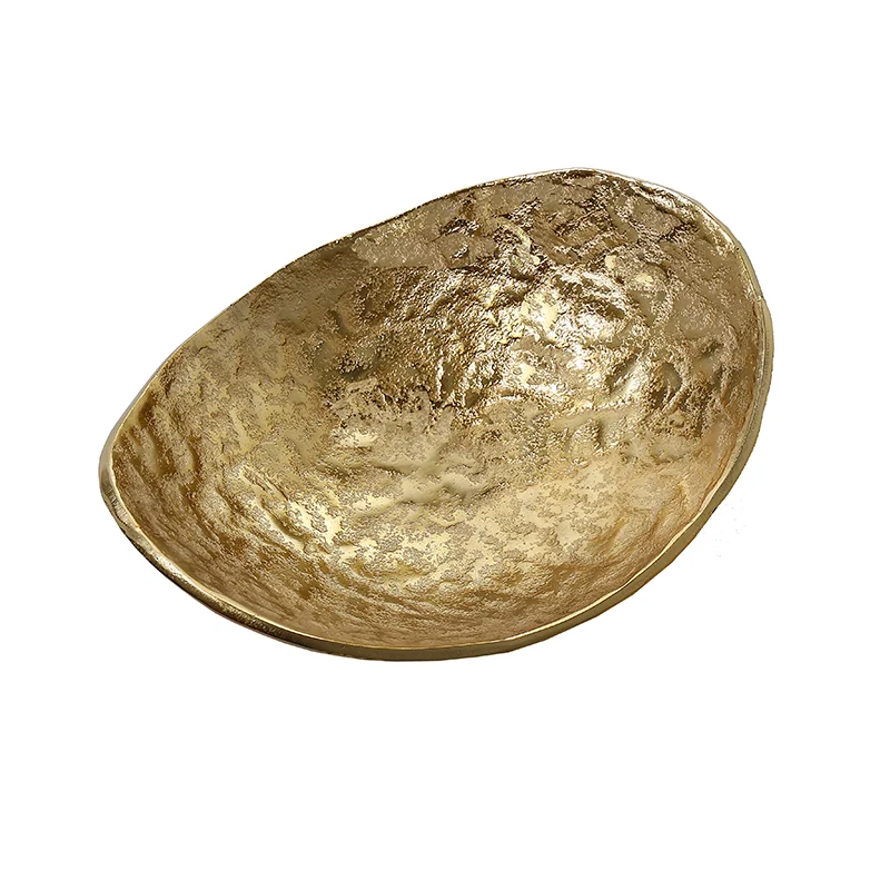MINO1250 Centro Tazón Metal Oro 28 cm.