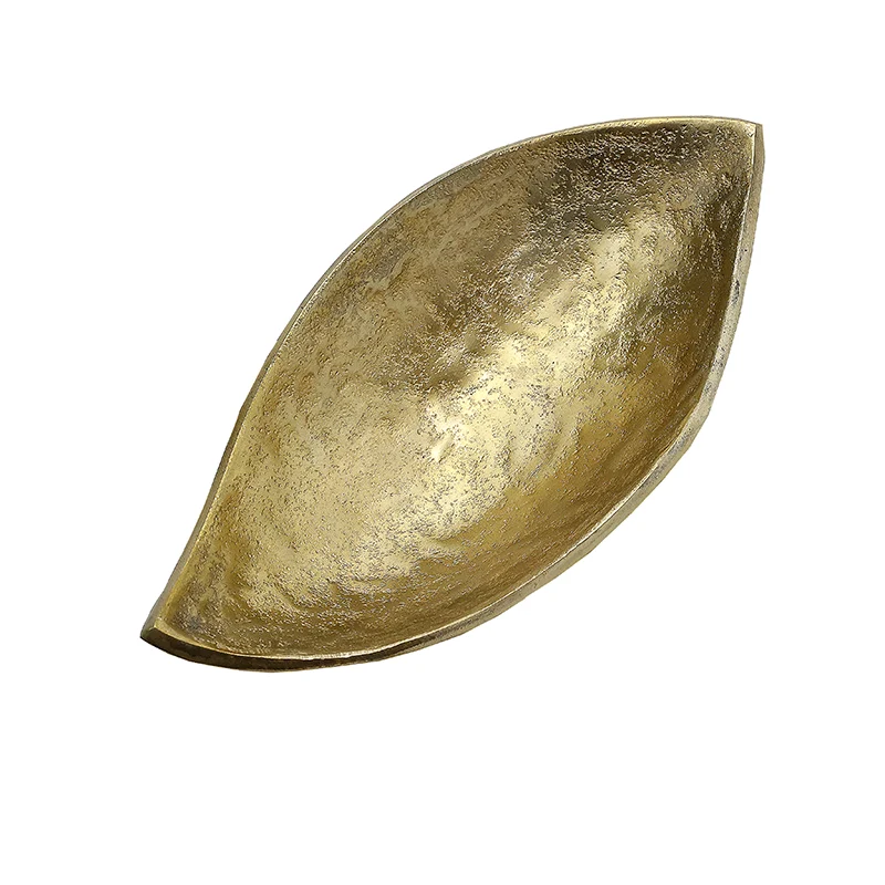 MINO1130 Centro Hoja Metal Oro Chico 30 cm.