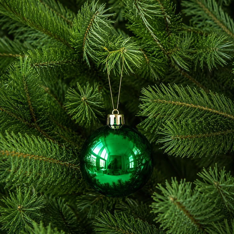 Set 9 Esferas Verde Navidad 10 cm