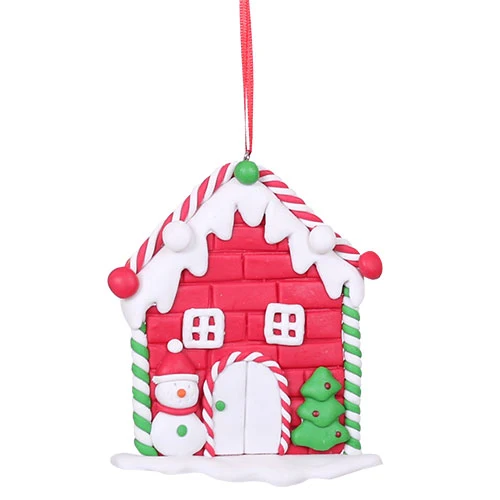 FY917R Casa Dulce Roja Polímero Artesanal 10 cm .