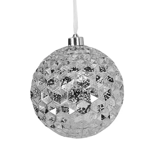 RJL959P Esfera Honeycomb Plata 15 cm.