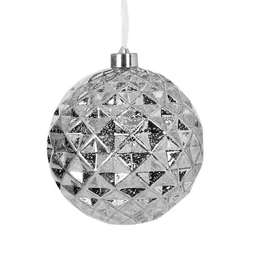 RJL958P Esfera Rombo Plata 15 cm .