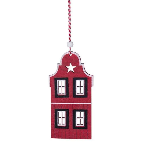 MA548 Ornamento Casita 4 Ventanas 14 cm .(en madera)