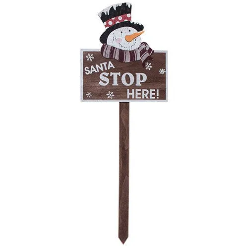 MA262 Estaca Santa Stop Here Grande 94 cm (en madera