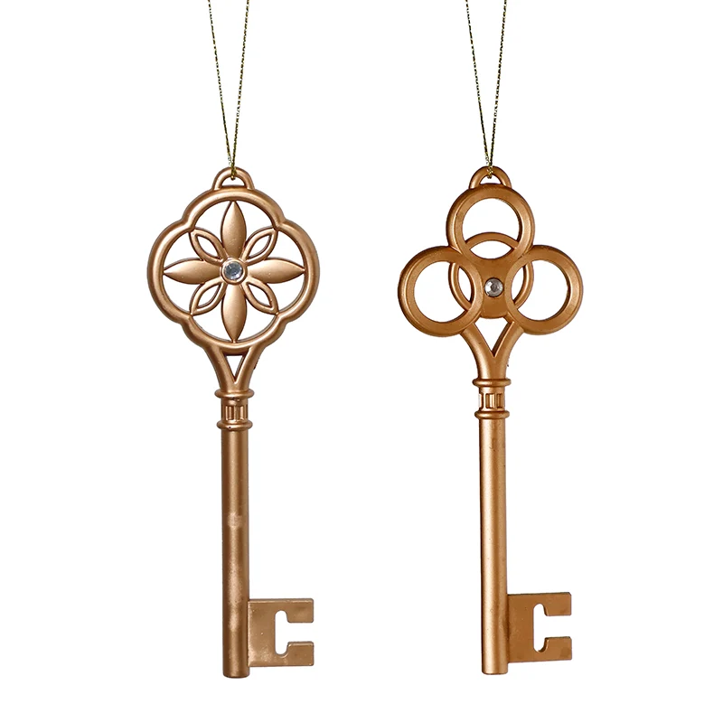 KWL112O Set 2 Ornamento LLave Antigua De Oro 14 Cm.