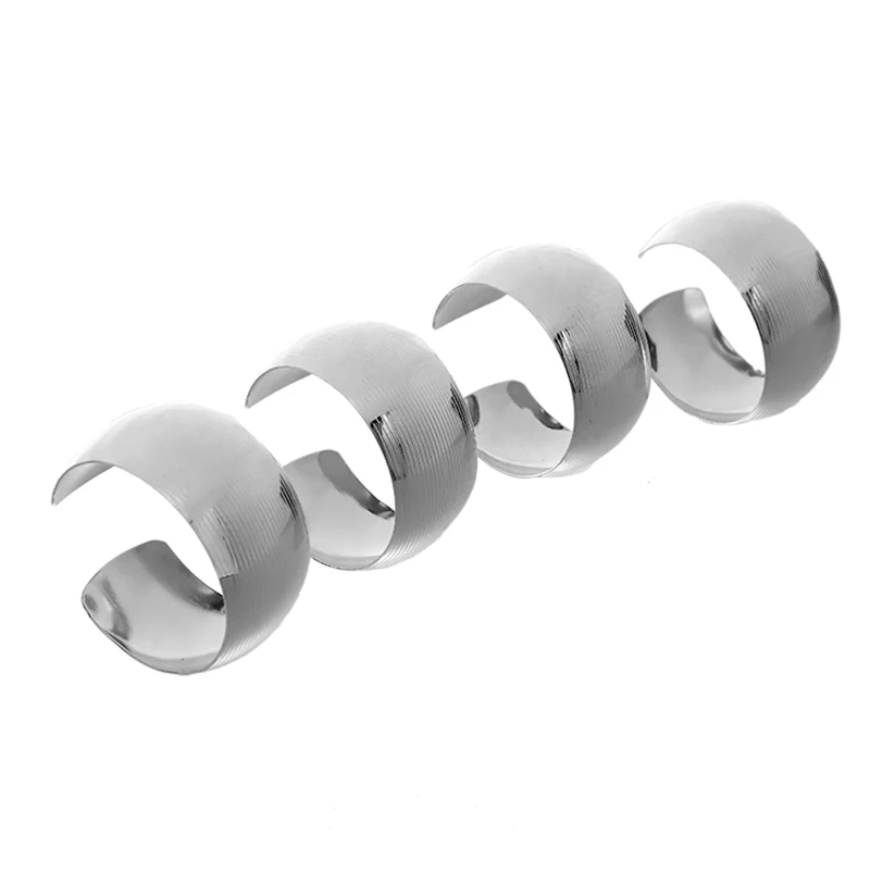 RH1177P Set 4 Servilleteros Redondo Plata 5 Cm.