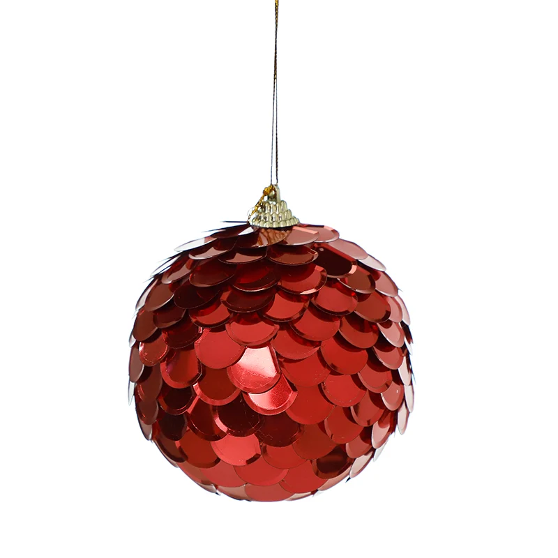 RJL2027 Esfera Lentejuela Roja 11 Cm.