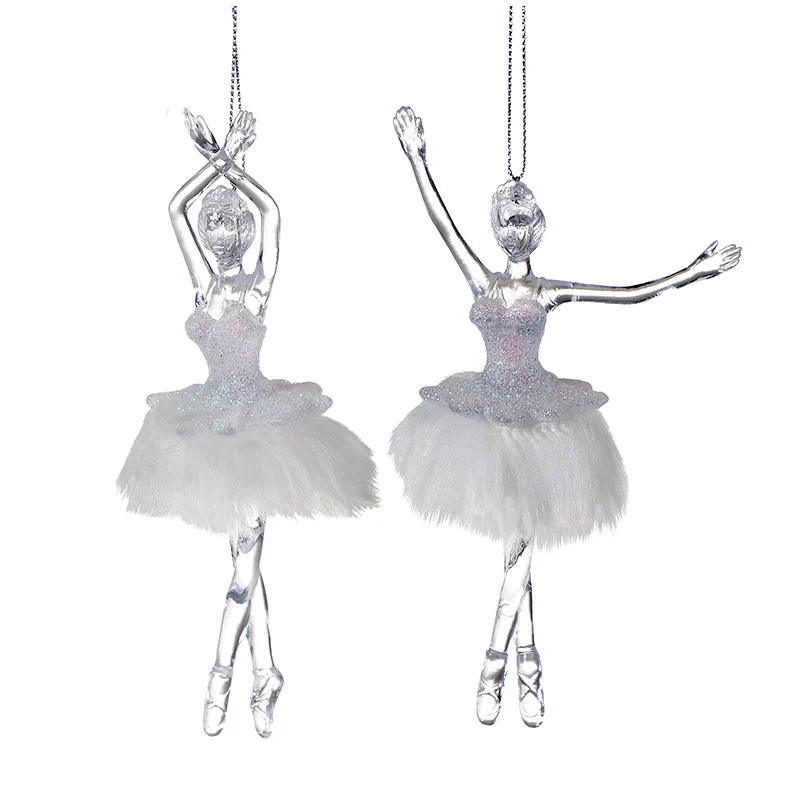 KWL265 Set 2 Bailarinas Ballet Con Plumas 15 Cm.
