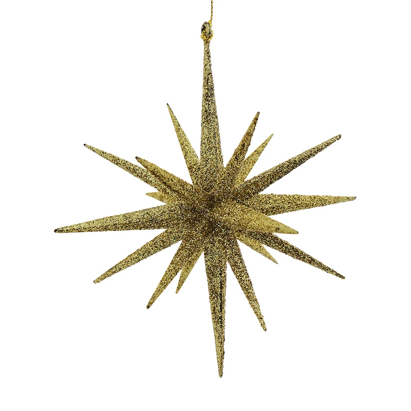 RJL354O Ornamento Estrella Erizo Oro Frost 15 Cm.