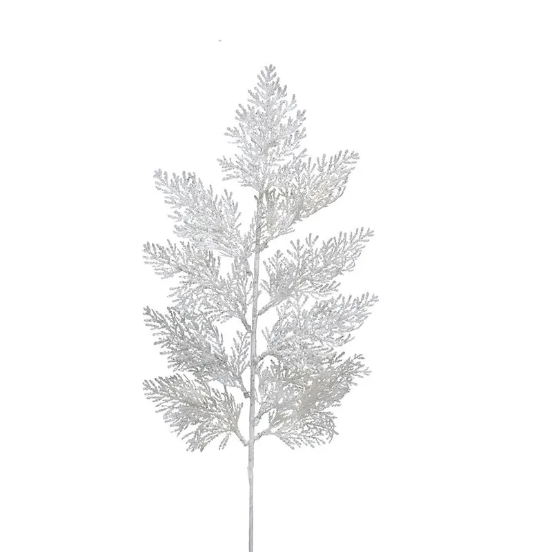 YS735 Rama Follaje Blanco Frost 65cm.
