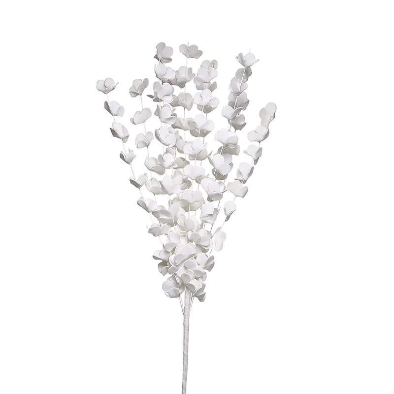 YS162B Rama Follaje Flores Blanco 113cm.