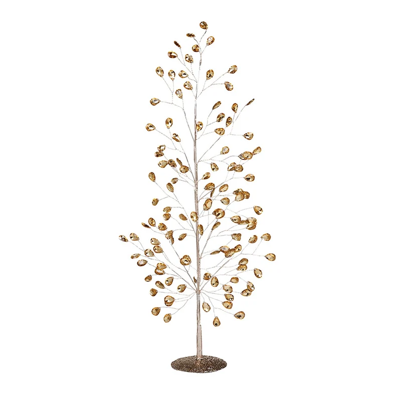 YS018OR Árbol Follaje Acrílico Oro Grande 55cm.