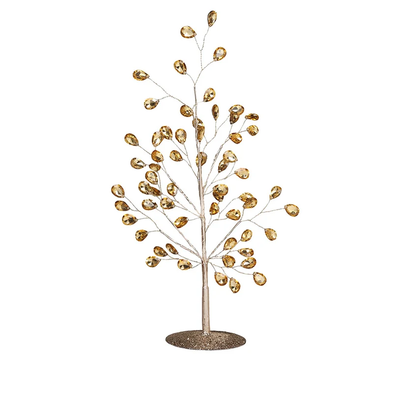 YS016OR Árbol Follaje Acrílico Oro Chico 35cm.