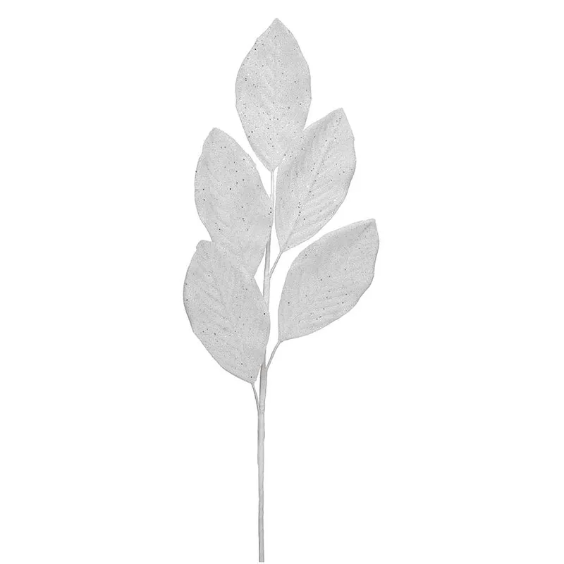 XH892BL Rama Hojas Blanco Frost 64cm.