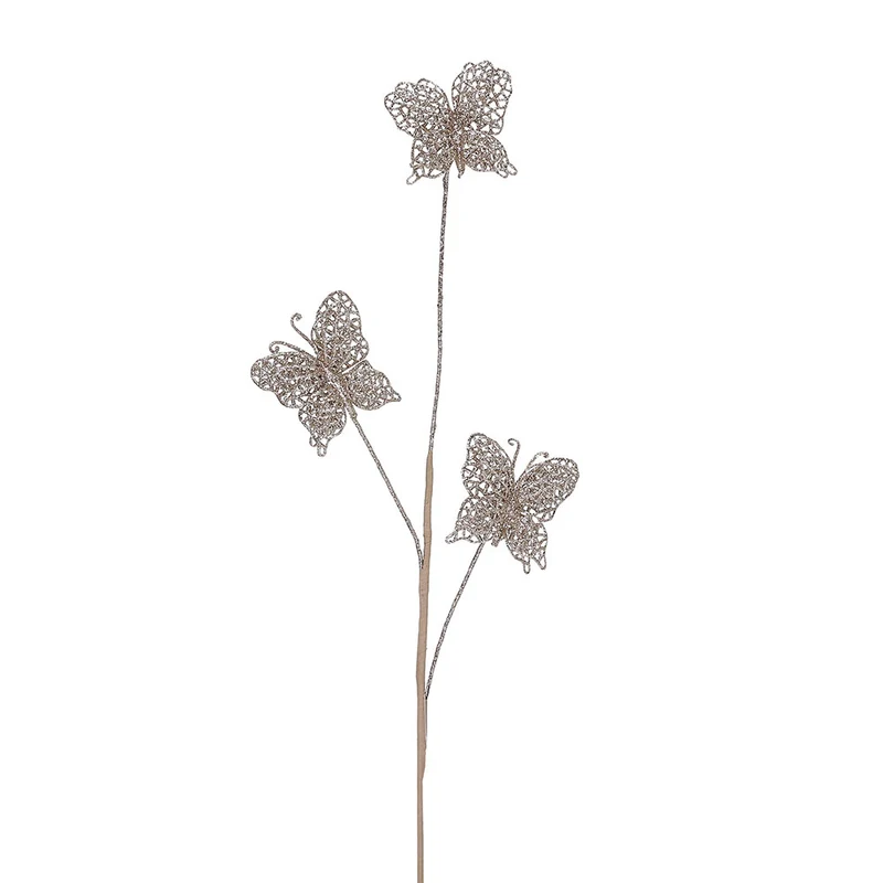 XH452C Rama Mariposas Champaña Frost 68cm.